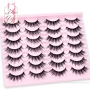 Artificial Lashes 14 Pairs for Natural Lash Extension Volumising 3D False Lashes Adhesive Artificial Lashes 12