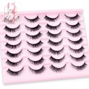 Artificial Lashes 14 Pairs for Natural Lash Extension Volumising 3D False Lashes Adhesive Artificial Lashes 13