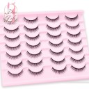 Artificial Lashes 14 Pairs for Natural Lash Extension Volumising 3D False Lashes Adhesive Artificial Lashes 3