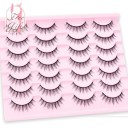 Artificial Lashes 14 Pairs for Natural Lash Extension Volumising 3D False Lashes Adhesive Artificial Lashes 5