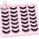 Artificial Lashes 14 Pairs for Natural Lash Extension Volumising 3D False Lashes Adhesive Artificial Lashes 8