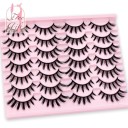 Artificial Lashes 14 Pairs for Natural Lash Extension Volumising 3D False Lashes Adhesive Artificial Lashes 9