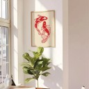 Artistic Wall Poster 40 x 60 cm Two Red Koi Carp in Motion Print on Soft Canvas Unframed Minimalist Decoration 3
