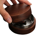 Asbak van notenhout 10 × 4,5 cm met deksel RVS binnen- en buitenasbak Elegante thuisasbak voor sigaretten en sigaren 4