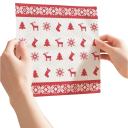 Asciugamani da cucina di carta natalizi 1 rotolo 48 fogli Motivo natalizio rosso e bianco Asciugamani assorbenti e resistenti per pulizie e tavola 2