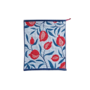 Asciugamano assorbente e ad asciugatura rapida 34 x 40 cm in garza di cotone a quattro strati blu chiaro con frutti rossi decorativi per la cucina 4