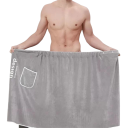 Asciugamano con tasca e chiusura a bottoni 70x140 cm Asciugamano per il corpo Accappatoio Asciugamano Wellness Asciugamano in cotone con tasca 6