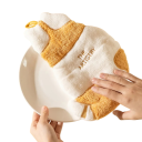 Asciugamano da appendere per bambini con motivo di gatto morbido e assorbente 30 x 21 cm tessile bianco arancione per cucina e bagno per asciugare le mani 2