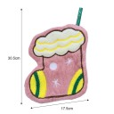 Asciugamano da cucina a forma di calza di San Nicola 17,5 × 30,5 cm fleece rosa gialla con gancio decorativo per cucina e bagno 3