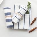 Asciugamano da cucina in cotone Bianco con motivo blu Per asciugare piatti e mani Tessuto tessuto con struttura fine Dimensioni 40 x 60 cm 6