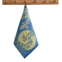 Asciugamano in cotone ad asciugatura rapida assorbente 34 x 40 cm garza a quattro strati blu con motivo fogliare per cucina e ristorante 2