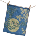 Asciugamano in cotone ad asciugatura rapida assorbente 34 x 40 cm garza a quattro strati blu con motivo fogliare per cucina e ristorante 5