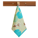 Asciugamano in tessuto per le mani ad asciugatura rapida assorbente 34 x 40 cm in garza di cotone a quattro strati verde con pesci e foglie decorativo per la cucina 2