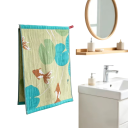 Asciugamano in tessuto per le mani ad asciugatura rapida assorbente 34 x 40 cm in garza di cotone a quattro strati verde con pesci e foglie decorativo per la cucina 3