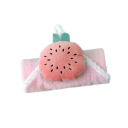 Asciugamano per bambini con gancio super assorbente 28 x 28 cm in microfibra rosa con motivo di frutta per il bagno di neonati e bambini 2