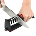 Ascuțitor de cuțite de bucătărie cu 4 segmente, piatră de șlefuit manuală cu triplă funcție din aliaj de aluminiu, ascuțitor de acasă, ascuțitor de lame multifuncțional 2