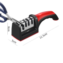 Ascuțitor manual multifuncțional pentru cuțite de bucătărie, cu 4 segmente, bază antiderapantă, ascuțire din oțel inoxidabil, ascuțire rapidă 3