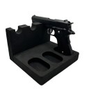Asepidike 3 lokeroa kompaktit mitat 20×18×3 cm EVA-vaahtoa musta pidike selkeää ja turvallista pistoolien säilytystä varten 1