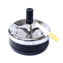 Ashtray din oțel inoxidabil 9 × 9,5 cm Ashtray rotativ cu autocurățare și capac Ashtray rotativ pentru fumatul țigărilor 360° 6
