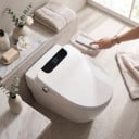 Asiento de inodoro inteligente con bidet Asiento calefaccionado y secado por aire caliente 510 x 390 x 110 mm Pantalla LED Forma de V Blanca 3