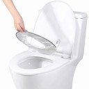 Asiento de inodoro plegable para niños con ventosas Plegable y ajustable 36 x 30 cm Bisel antideslizante de TPR Blanco Para viajar y en casa 3