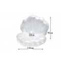 Asiento inflable para agua en forma de concha con perla 130 x 90 cm flotador blanco para piscina para nadar y playa con balón para el verano 2