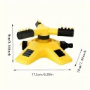 Aspersor de grădină rotativ 360° cu duze ajustabile diametru 17,5 cm înălțime 9 cm pentru irigarea gazonului 2