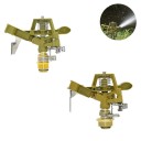 Aspersor de jardim em metal impulsional 360° ajustável 12 cm rosca 3/4" liga de zinco para relva 3