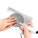 Aspirador de mesa embutido para unhas 6W Aspirador de pó prateado com ventilador ficha EU 15×20×5 cm com 3 sacos 3