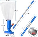 Aspirador de piscina submarino con cepillo, varilla telescópica de 3 piezas, mango universal, aspirador manual para limpiar el fondo y las paredes de la piscina 2