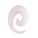 Aspiral de rotação em acrílico branco para alargamento da orelha Espiral com extremidade a estreitar para alargamento gradual do piercing 4