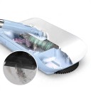 Aspirateur balai et serpillère sans fil 2 en 1 Balai à main sans électricité Brosse rotative et serpillère 33 x 16,3 cm Blanc et bleu Pour les sols 4