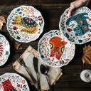 Assiette avec un chat et des ornements 6