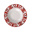 Assiette plate en céramique ronde de 21,59 cm avec motif ornemental sur le bord assiette décorative pour le service des plats et des desserts 3