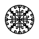 Assiette plate en céramique ronde de 30,48 cm avec un motif ornemental symétrique radial, grande assiette pour le service des plats 1