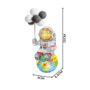 Astronaut pe Pământ cu baloane 8 x 9.5 x 20 cm LED iluminat micro cărămizi Set de construcție Spațial Model educativ creativ pentru pasionații de astronomie și spațiu 2
