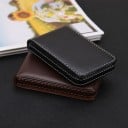 Astuccio da viaggio per documenti e carte con coperchio a ribalta in PU pelle e metallo Bordo cucito Dimensioni 10,3 x 6,5 x 1,8 cm Da tasca 3