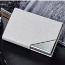 Astuccio da viaggio per documenti e carte in pelle PU Dimensioni compatte 9,6 x 6,5 cm Superficie con texture fine Angolo argentato 4