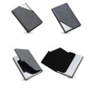 Astuccio da viaggio per documenti e carte in pelle PU Dimensioni compatte 9,6 x 6,5 cm Superficie con texture fine Angolo argentato 7