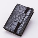 Astuccio da viaggio per documenti e carte in PU pelle e alluminio Dimensioni compatte 11 x 2,7 x 7,5 cm Tasca frontale con incisione Cinturino 5