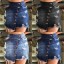 Asymetryczna jeansowa mini spódniczka damska 2