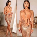 Asymmetrical Dress with Sequins 5