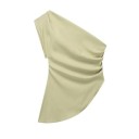 Asymmetrisch T-shirt met één mouw voor dames Elegante top voor in de stad Onregelmatige snit Modieuze blouse voor &#39;s avonds Sexy moderne dameskleding 3