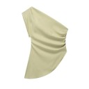 Asymmetrisch T-shirt met één mouw voor dames Elegante top voor in de stad Onregelmatige snit Modieuze blouse voor 's avonds Sexy moderne dameskleding 3