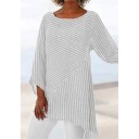 Asymmetrische gestreepte top voor dames 2