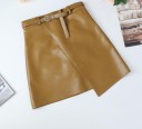 Asymmetrische leren rok voor dames 6