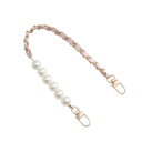Asymmetrische parel schouderband 35 cm met gevlochten ketting Karabijnsluiting Decoratieve vervangende handgreep Elegante handgreep 3