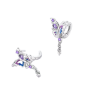 Asymmetrische Schmetterlingsohringe 925 Silber für Frauen Symbol der Transformation, Wiedergeburt und Freiheit feine Ohrringe für den täglichen 3