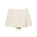 Asymmetrische Shorts für Damen mit hoher Taille und seitlichem Reißverschluss, elegante, einfarbige Vintage-Shorts, stilvolle, lässige 12