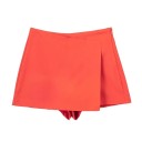 Asymmetrische Shorts für Damen mit hoher Taille und seitlichem Reißverschluss, elegante, einfarbige Vintage-Shorts, stilvolle, lässige Sommer-Shorts 15